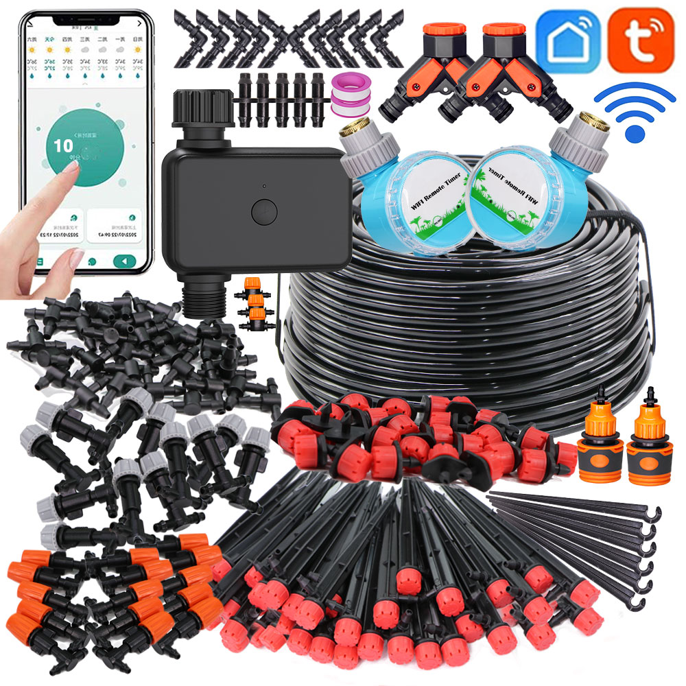 Smart Garden Products - ระบบรดน้ำในสวนอัจฉริยะ30-50ม. ตัวหยดแบบปรับได้หัวฉีดทำความเย็นละอองอุปกรณ์ชลประทานอัตโนมัติสำหรับเรือนกระจก