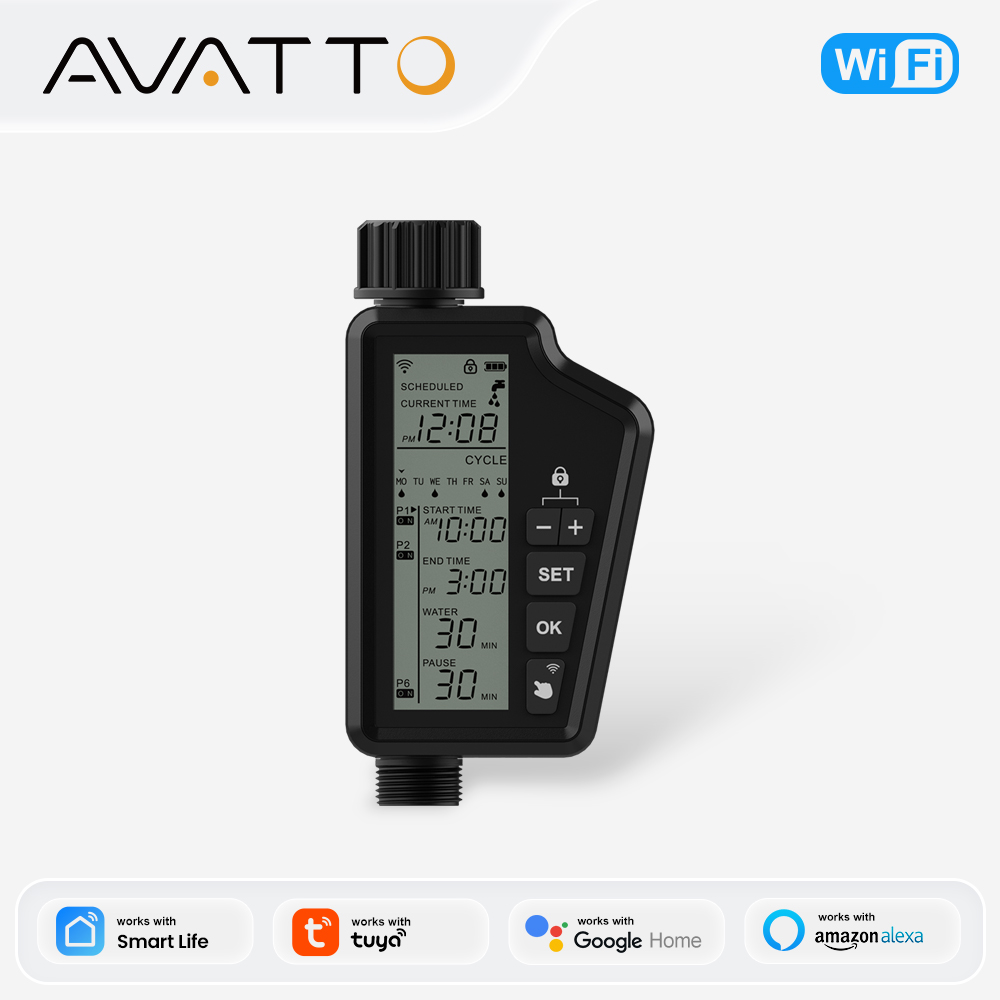 Smart Garden Products - MIUCDA ตัวจับเวลาการรดน้ำสำหรับสวนที่มีหน้าจอ LCD ขนาดใหญ่ ตัวจับเวลาน้ำสำหรับการระเหยในบ้านและสวน tuinwateringsinstrumentอัตโนมัติ