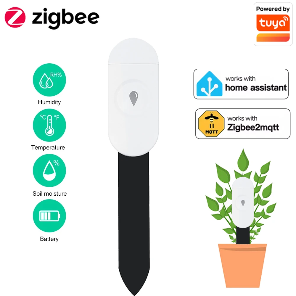 Smart Garden Products - Tuya Zigbee อุณหภูมิความชื้นเครื่องตรวจจับความชื้นสมาร์ทเครื่องทดสอบดิน Moisture Sensor โทรศัพท์