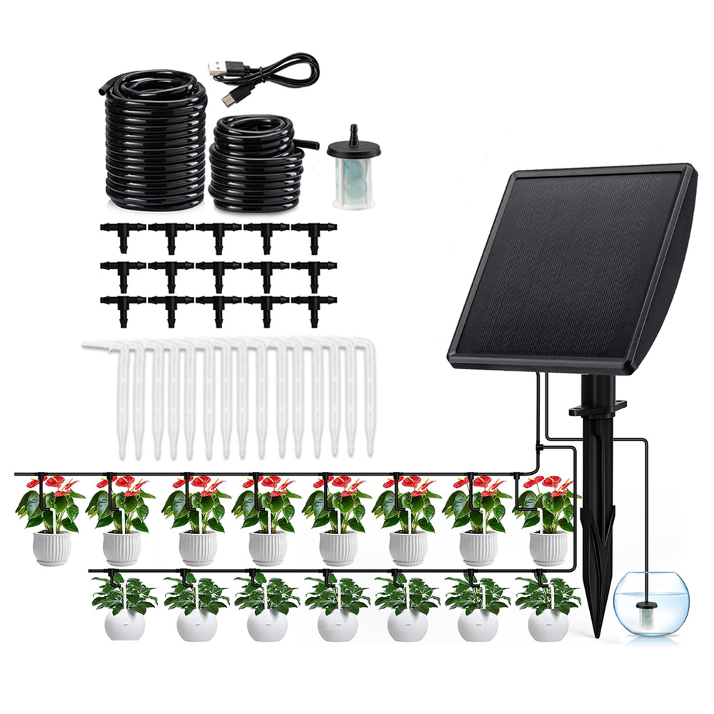 Smart Garden Solar - ปั๊มน้ำหยดอัตโนมัติพลังงานแสงอาทิตย์ ระบบรดน้ำอัจฉริยะสำหรับสวน ระเบียง และต้นไม้ในกระถาง