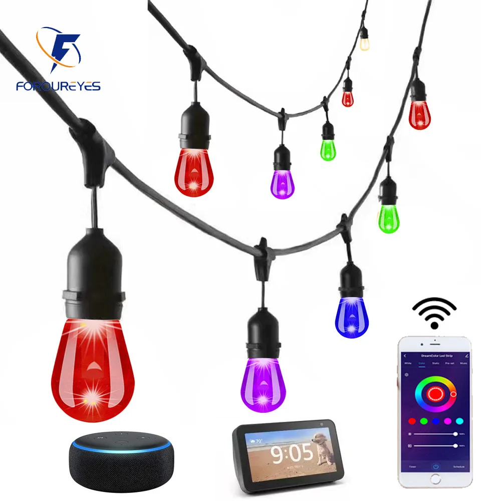Smart Garden Festoon Lights - 10M 20M 30M LED String ไฟเกรดพาณิชย์กลางแจ้งกันน้ำ