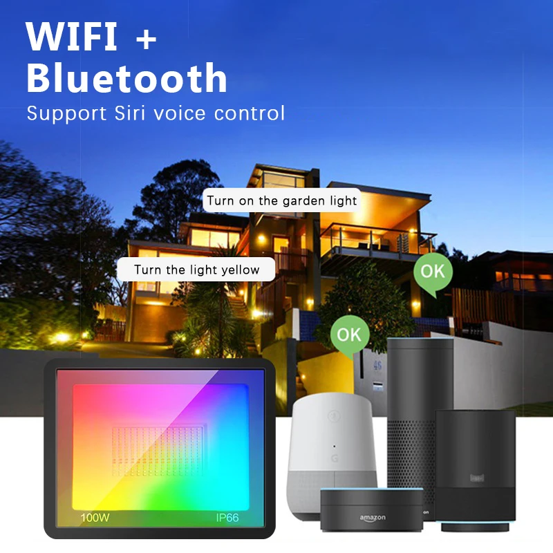 RGB TUYA Floodlight สมาร์ท APP - Smart Garden Drawing บทวิจารณ์และราคา