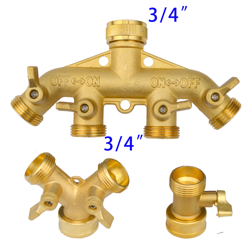 Heavy Duty ทองเหลือง 1-2-4 way - Smart Garden Hose Valve บทวิจารณ์และราคา