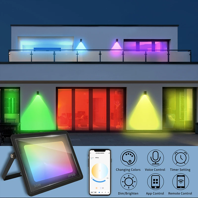 RGB TUYA Floodlight สมาร์ท APP - Smart Garden Drawing บทวิจารณ์และราคา