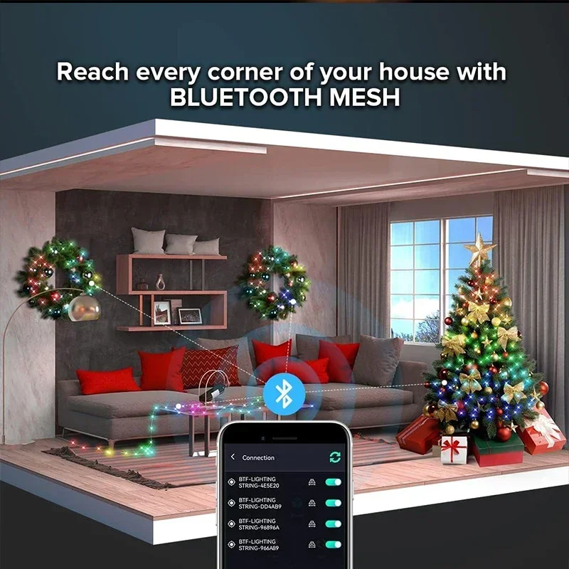 DIY RGBIC สมาร์ท String ไฟ USB - Smart Garden Festoon Lights บทวิจารณ์และราคา