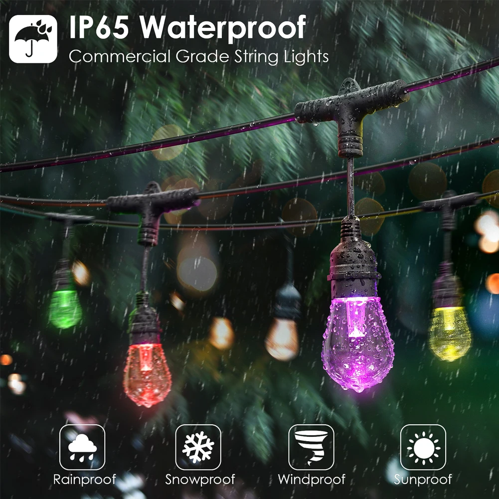 10M 20M 30M LED String ไฟเกรดพ - Smart Garden Festoon Lights บทวิจารณ์และราคา